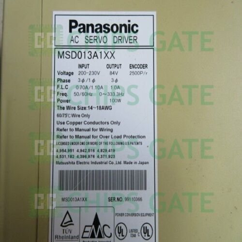 Panasonic servo drive motor MSD013A1XX