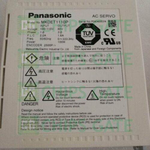Panasonic AC Servo Driver MKDET1110P 100-115VAC