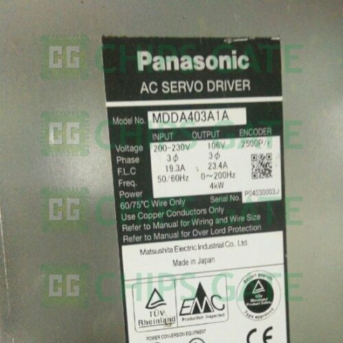 Panasonic servo drive MDDA403A1A 4KW