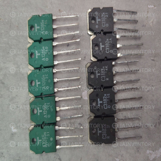 15 PAIRS Transistor TOSHIBA TO-3P 2SA1265/2SC3182 A1265/C3182