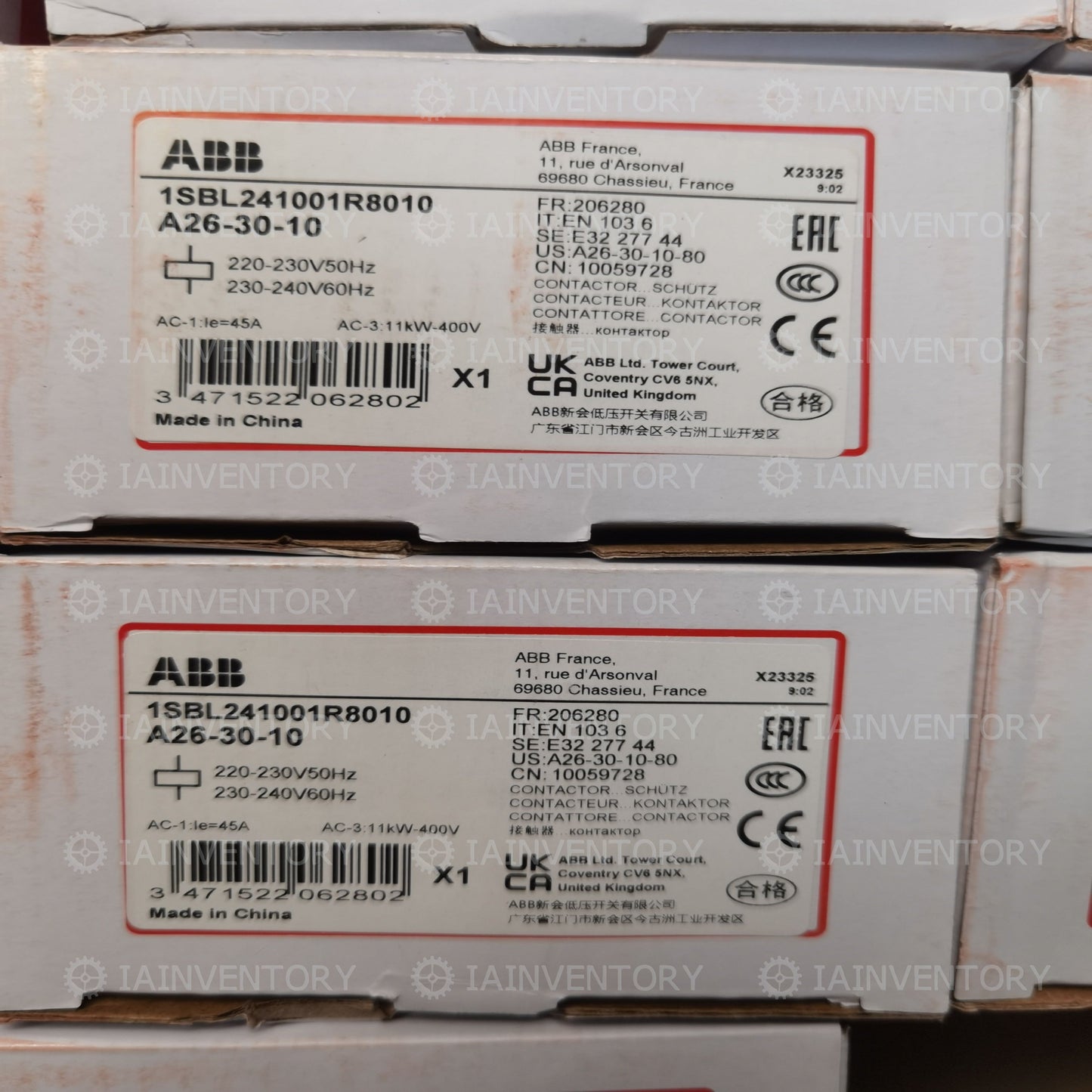 1PCS New & Genuine ABB AC contactor A26-30-10 AC220V Fast ship with warranty