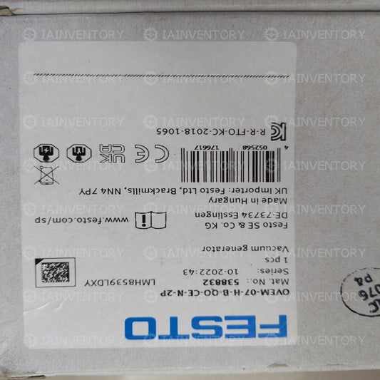 FESTO OVEM-07-H-B-QO-CE-N-2P 538832 Vacuum Generator