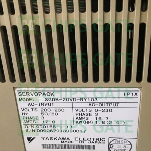 Yaskawa Servo Driver SGDB-20VD-RY103