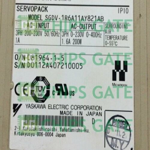 SGDV-1R6A11AY821AB Yaskawa servo drive