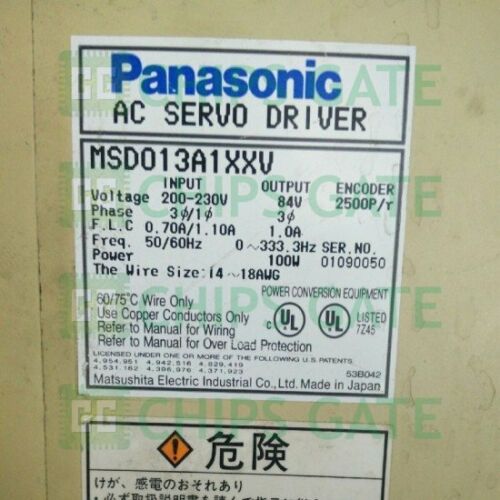 Panasonic servo MSD013A1XXV