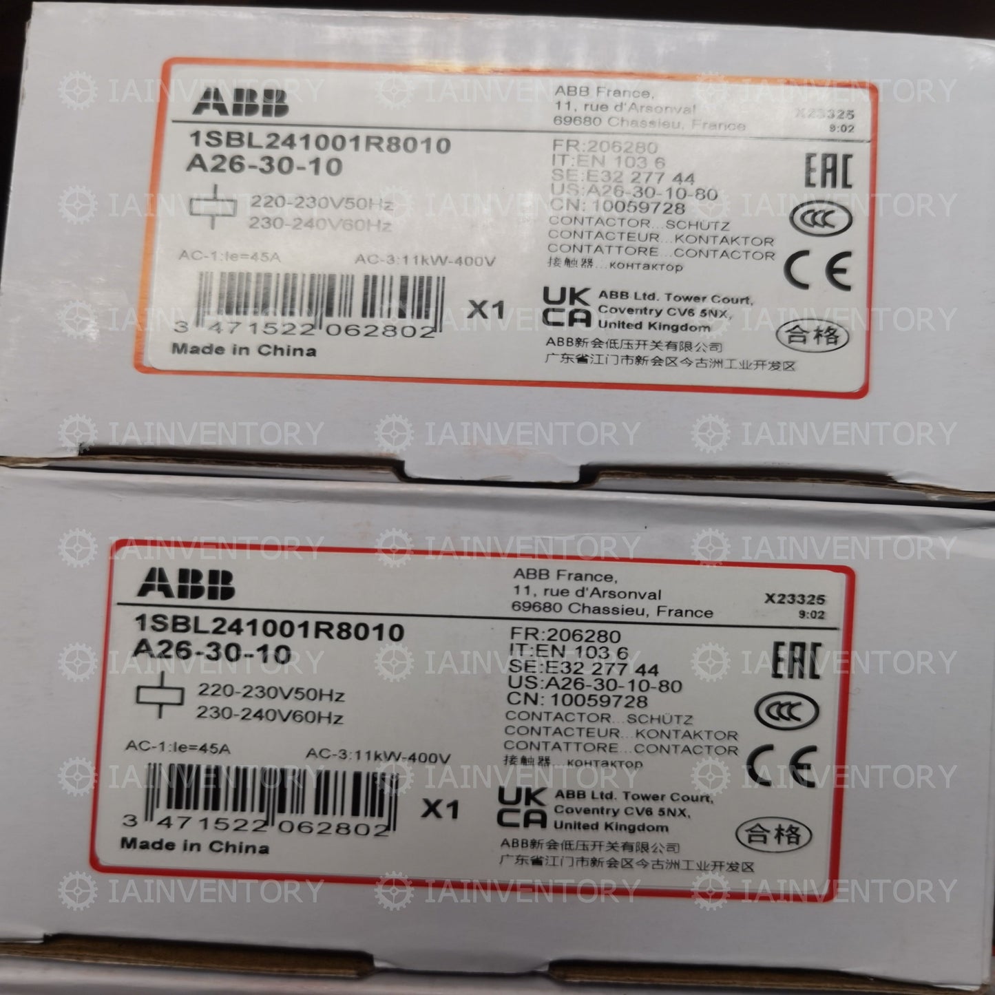 1PCS New & Genuine ABB AC contactor A26-30-10 AC220V Fast ship with warranty