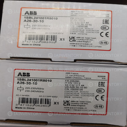 1PCS New & Genuine ABB AC contactor A26-30-10 AC220V Fast ship with warranty