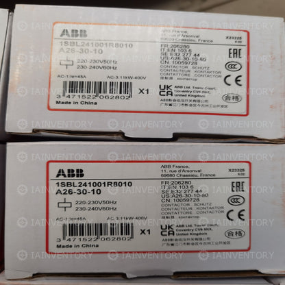 1PCS New & Genuine ABB AC contactor A26-30-10 AC220V Fast ship with warranty
