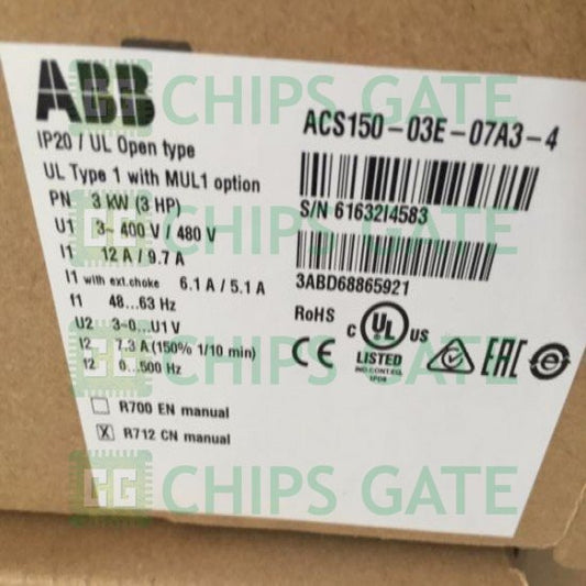 1PCS New ABB Inverter ACS150-03E-07A3-4 380-480V 3KW Fast ship with warranty