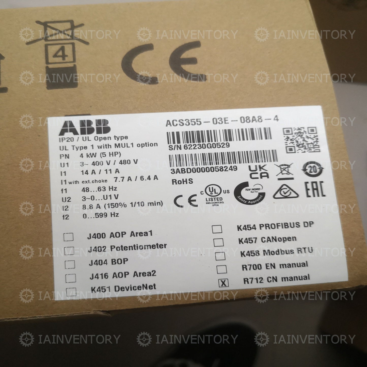 1PCS New ABB ACS355-03E-08A8-4 4KW Fast ship with warranty