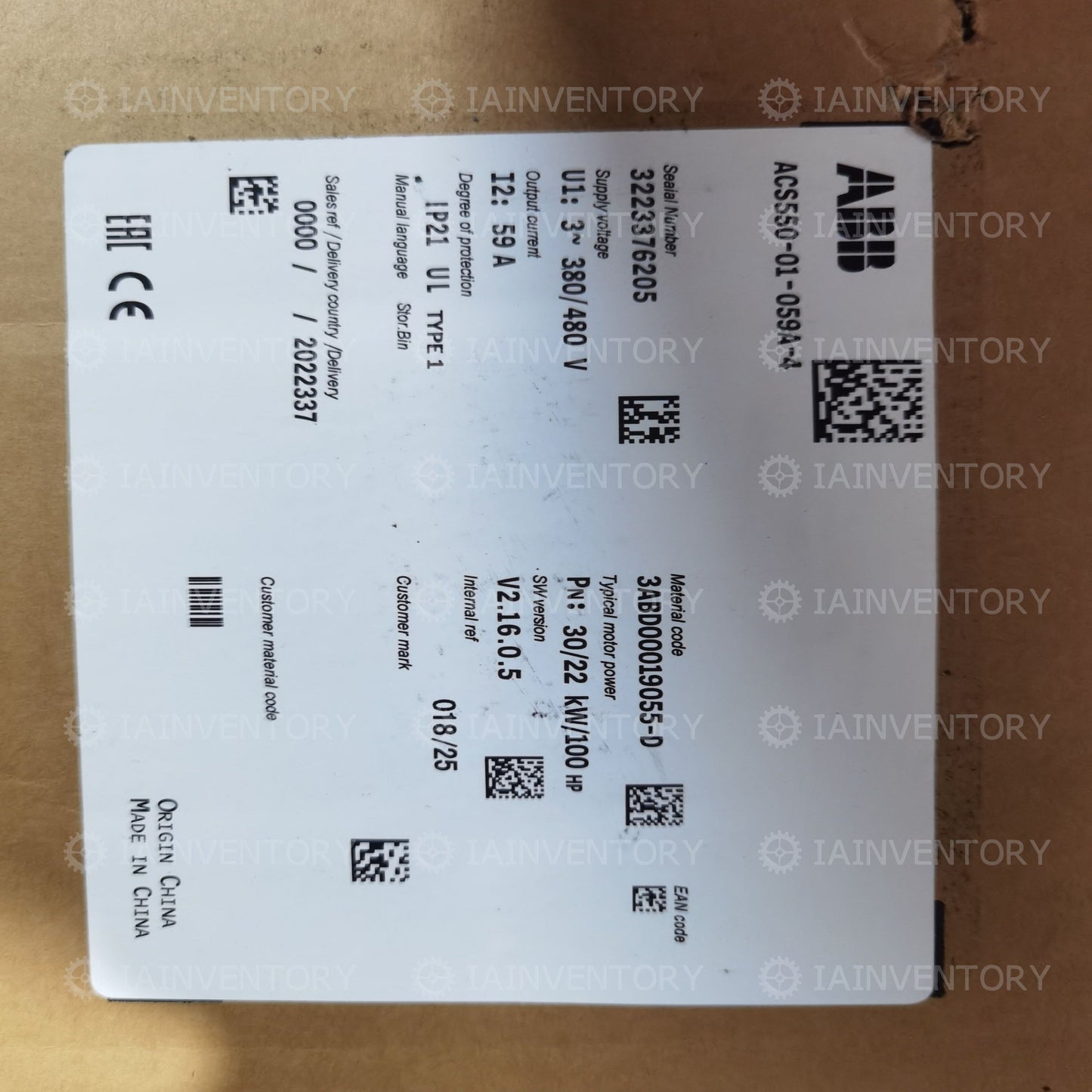 1PCS ABB Inverter ACS550-01-059A-4 ACS55001059A4