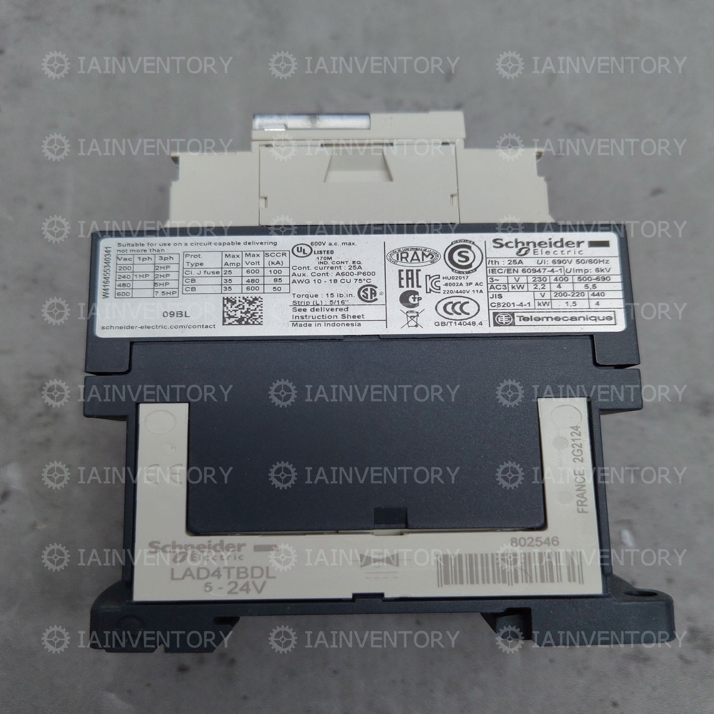 Schneider Electric LC1D09BL 24V 3Pole 9A Contactor