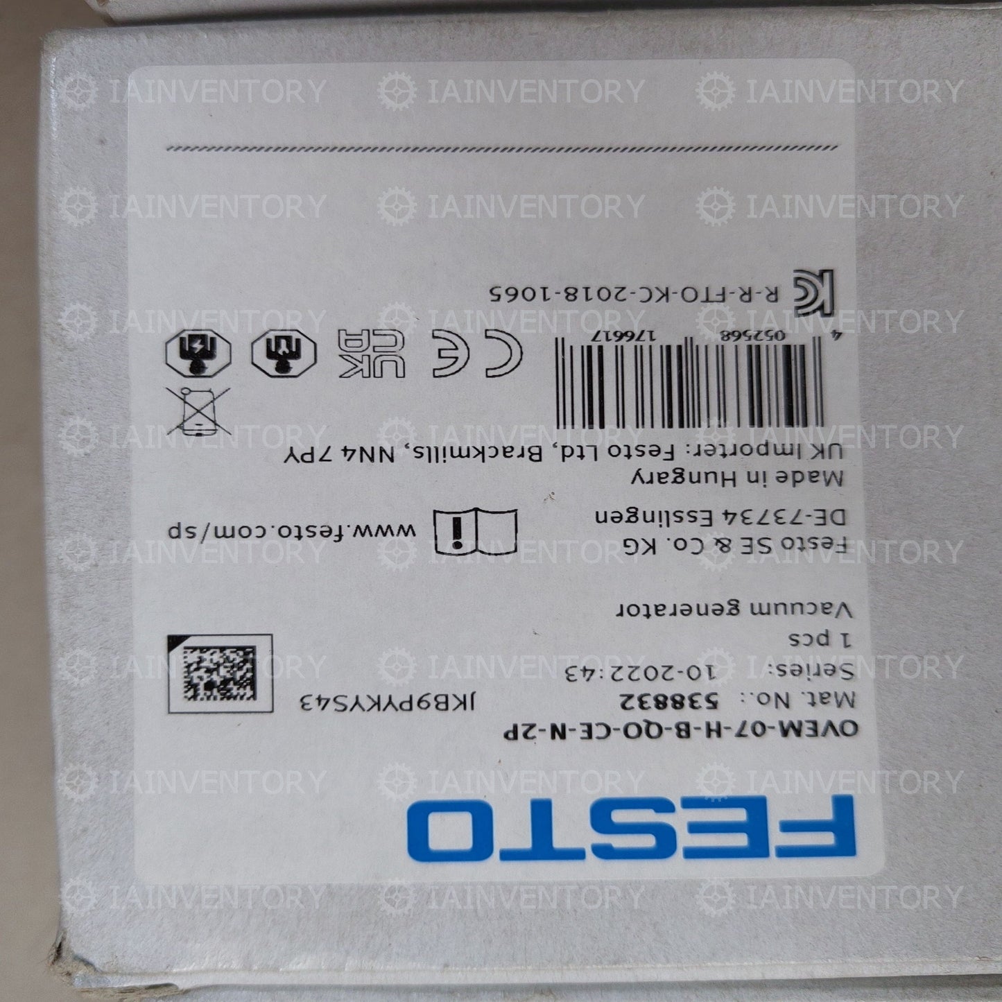 FESTO OVEM-07-H-B-QO-CE-N-2P 538832 Vacuum Generator