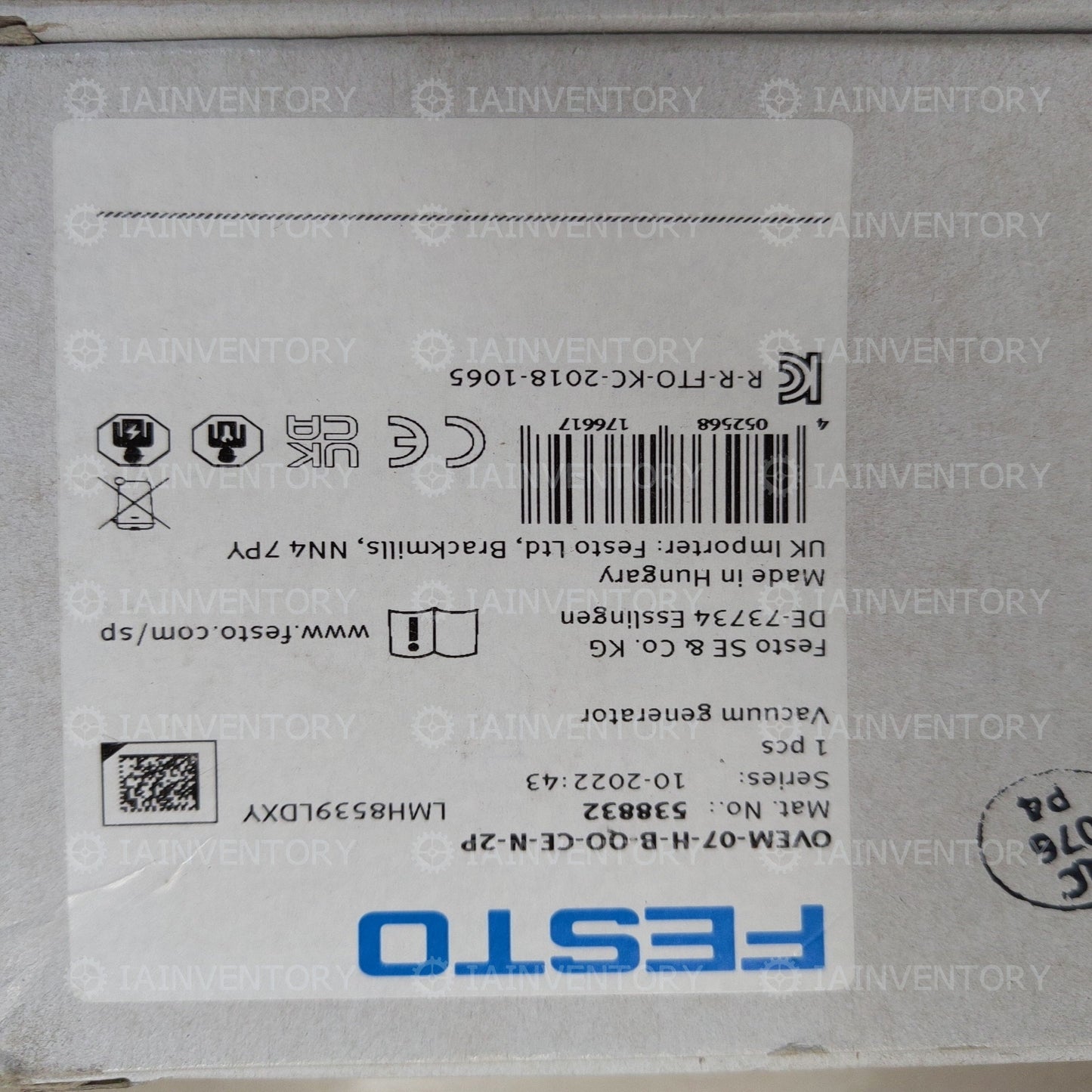 FESTO OVEM-07-H-B-QO-CE-N-2P 538832 Vacuum Generator