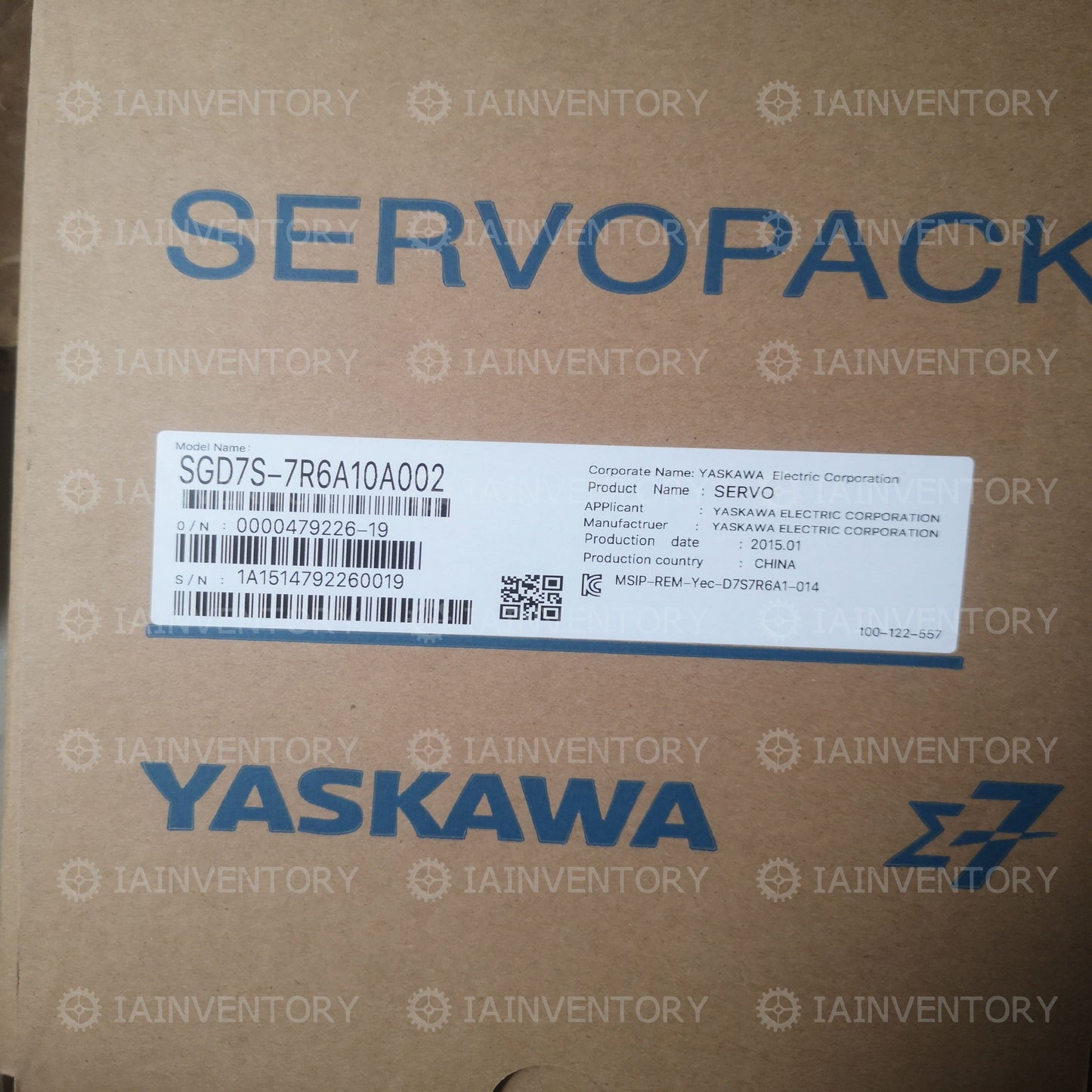 Yaskawa servo driver SGD7S-7R6A10A002