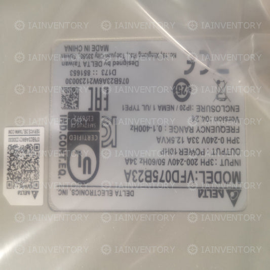DELTA VFD-075B23A Frequency Inverter Drive 10HP/230V 3PH