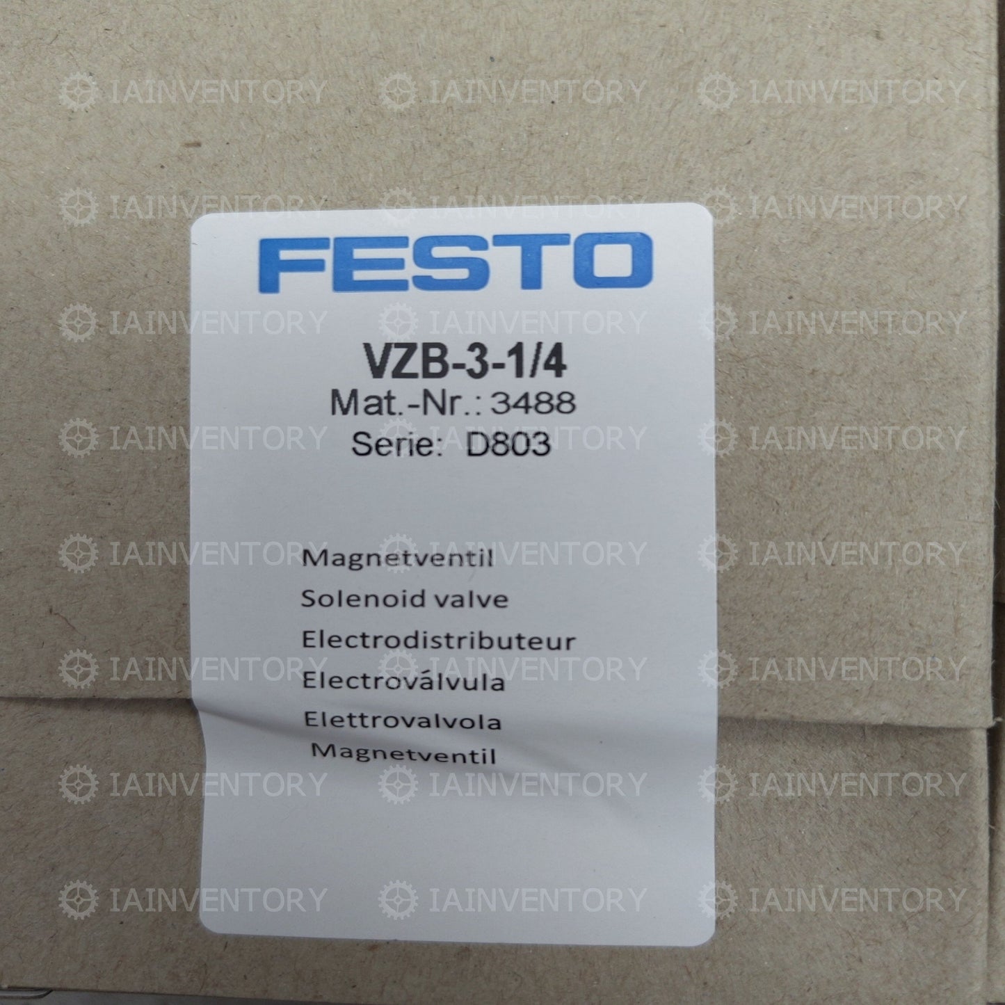 FESTO VZB-3-1/4 3488 Solenoid Valve