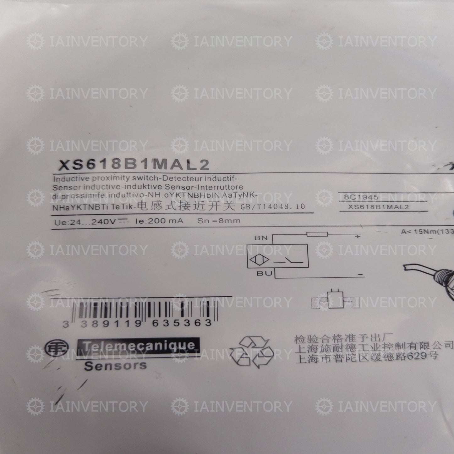SCHNEIDER XS618B1MAL2 Inductive Proximity Switch